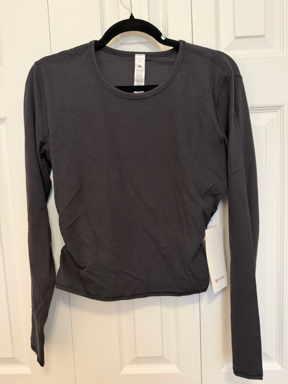 lululemon athletica Ribbed Long Sleeve Crew Top - Black